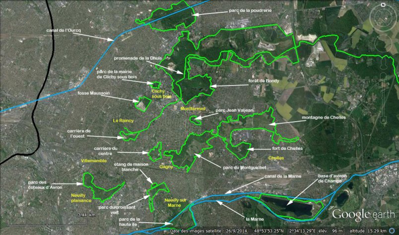 carte des espaces naturels de notre territoire